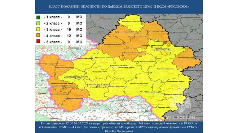 В 12 муниципалитетах Брянщины ввели четвёртый класс пожарной опасности