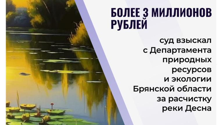 Брянский экологический департамент выплатит подрядчику 3,3 млн рублей за расчистку Десны