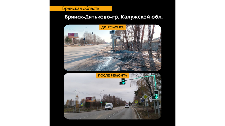 В Брянской области по нацпроекту отремонтировали 7,7 километра калужской трассы