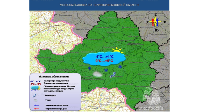 В последнюю субботу января брянцам обещают мокрый снег и +5 градусов