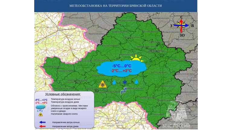 Брянцам в воскресенье 2 февраля обещают мокрый снег при +3 градусах