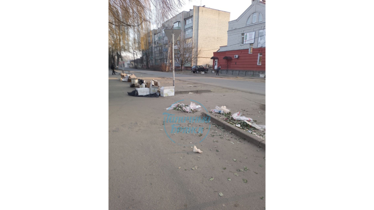 В Брянске сфотографировали свалку цветов после 8 марта
