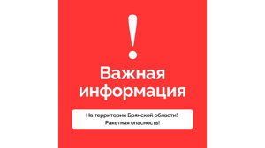 В городе Клинцы и Клинцовском районе Брянской области объявлена ракетная опасность