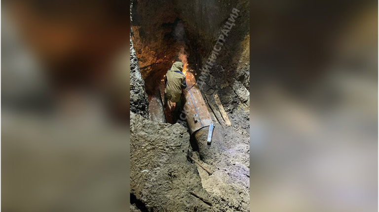 На трубе в Фокинском районе Брянска образовался ещё один прорыв