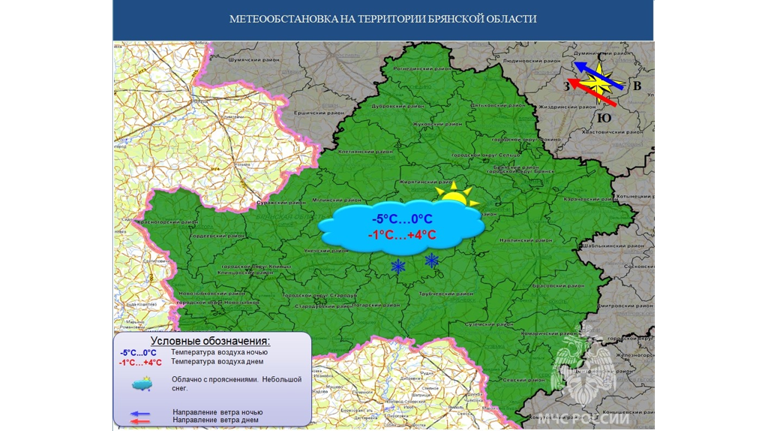 Брянцам 2 марта обещают +4ºC