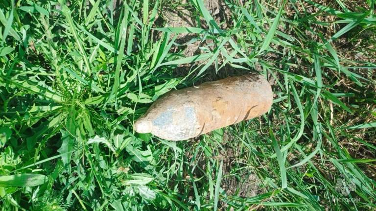 В поле Красногорского района нашли артиллерийский снаряд