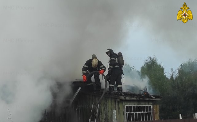 Ранним утром в Брянске сгорел жилой дом, в огне погиб хозяин
