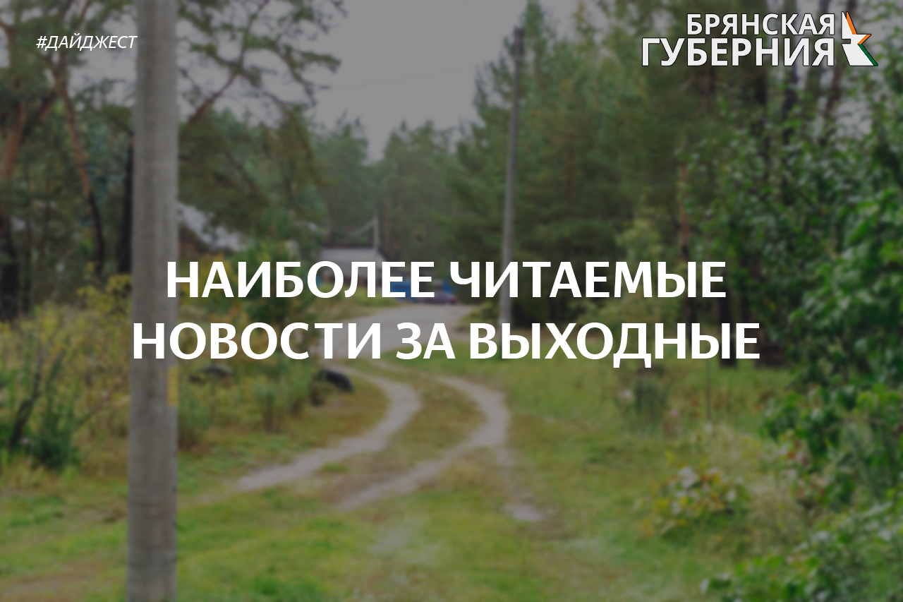 Наиболее популярные и читаемые новости Брянска и области за минувшие выходные