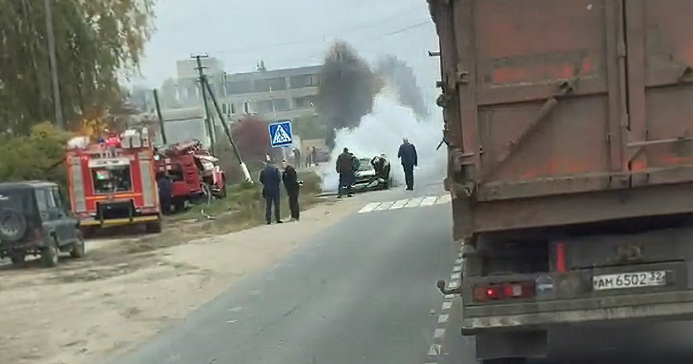 Сгорел легковой автомобиль в Жуковске Брянской области