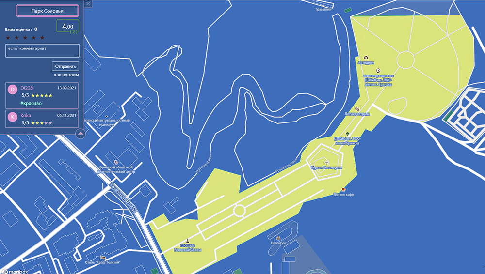 Брянское городское пространство можно оценить на специальной карте