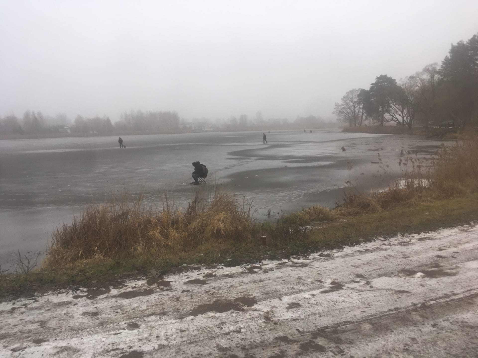 Безрассудные рыбаки в Брянске вышли на тонкий лед
