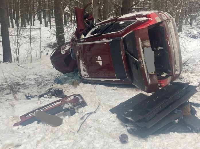 На брянской трассе 24-летний водитель Volvo врезался в дерево и сломал бедро