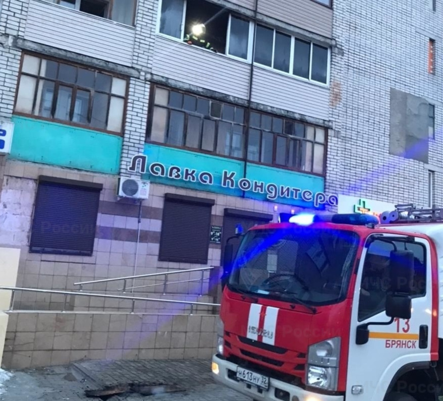 В Брянске пожарные спасли из горящей квартиры двух жильцов