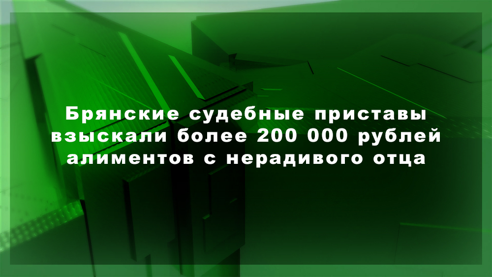 Брянские судебные приставы взыскали более 200 000 рублей алиментов с нерадивого отца