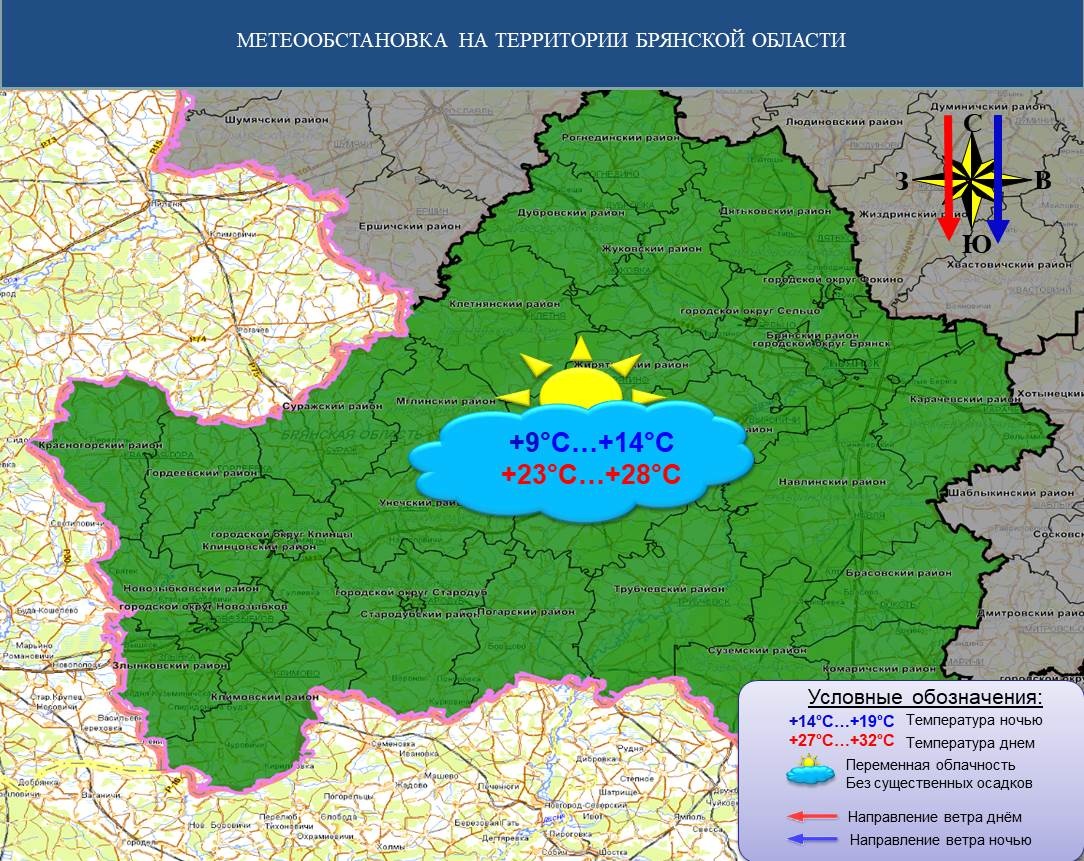 Без осадков и до +28 градусов ожидается в Брянской области 1 июля