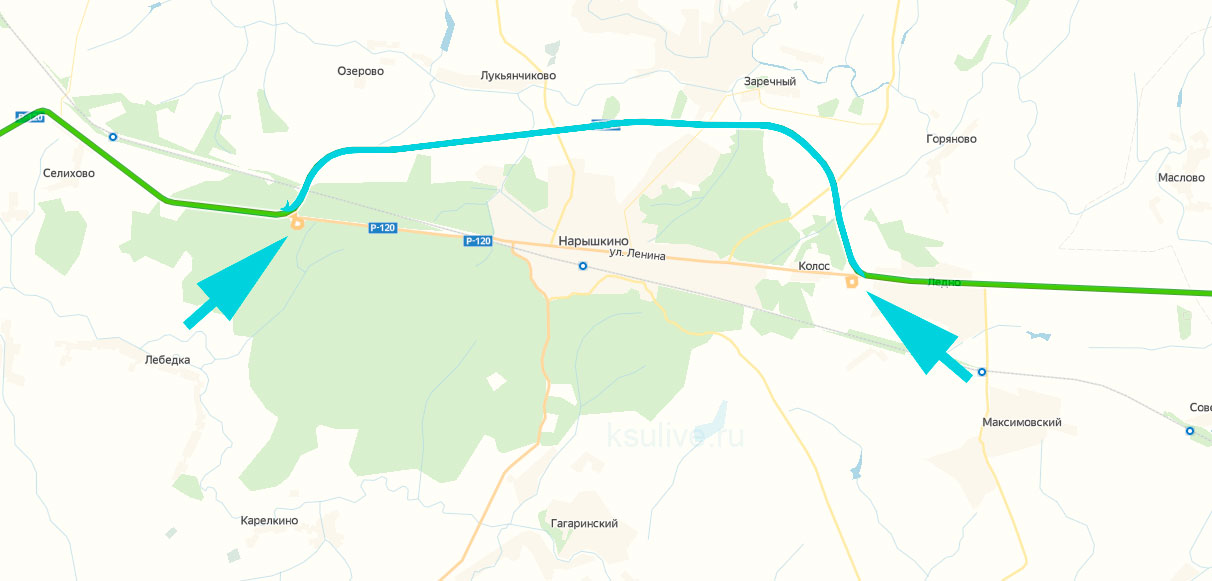Автодорогу в обход Нарышкино со стороны Брянска закроют на месяц