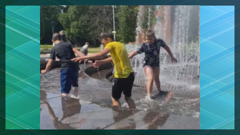 Детвора устроила купания в фонтане в роще Соловьи в Брянске