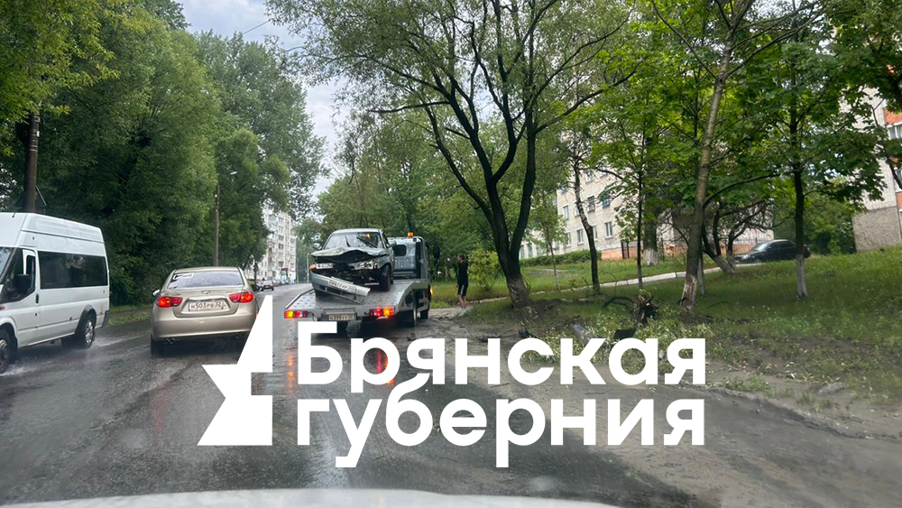 В Бежицком районе Брянска на улице Почтовой легковушка протаранила дерево