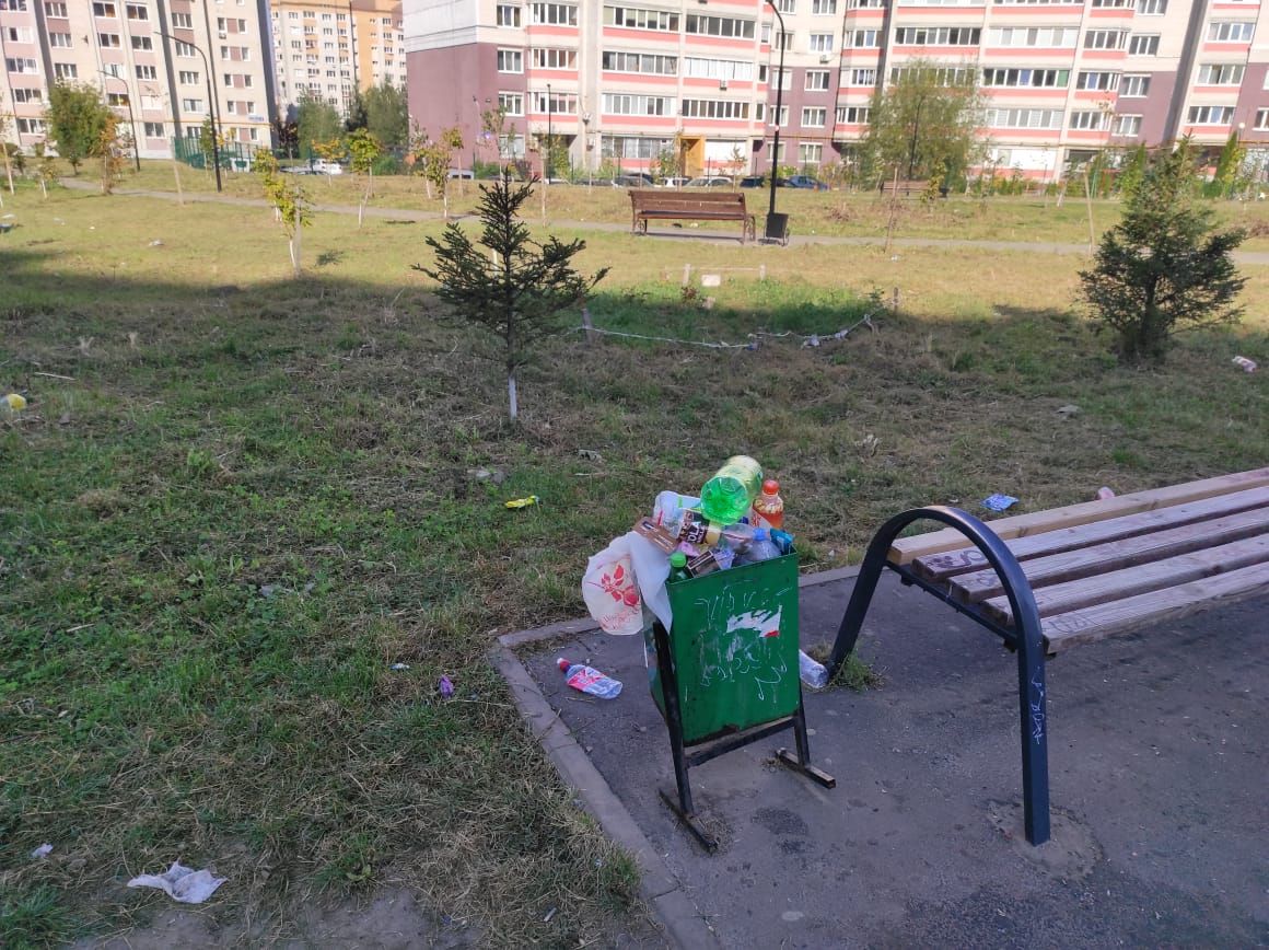 Сквер 75-летия образования УМВД в Брянске вновь превратился в мусорный полигон