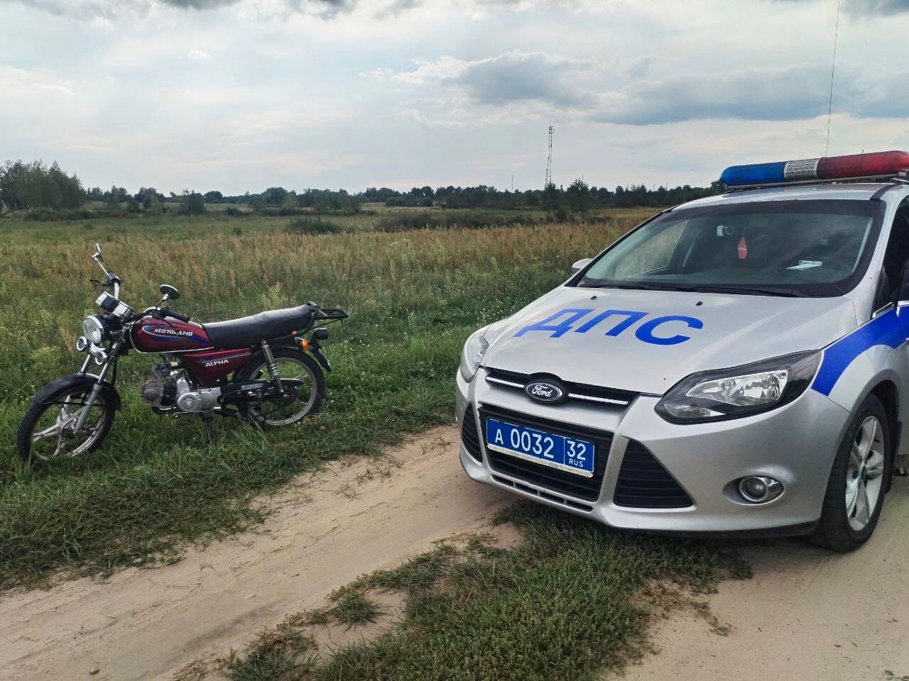 В Климовском районе Брянской области поймали 16-летнего мопедиста без прав