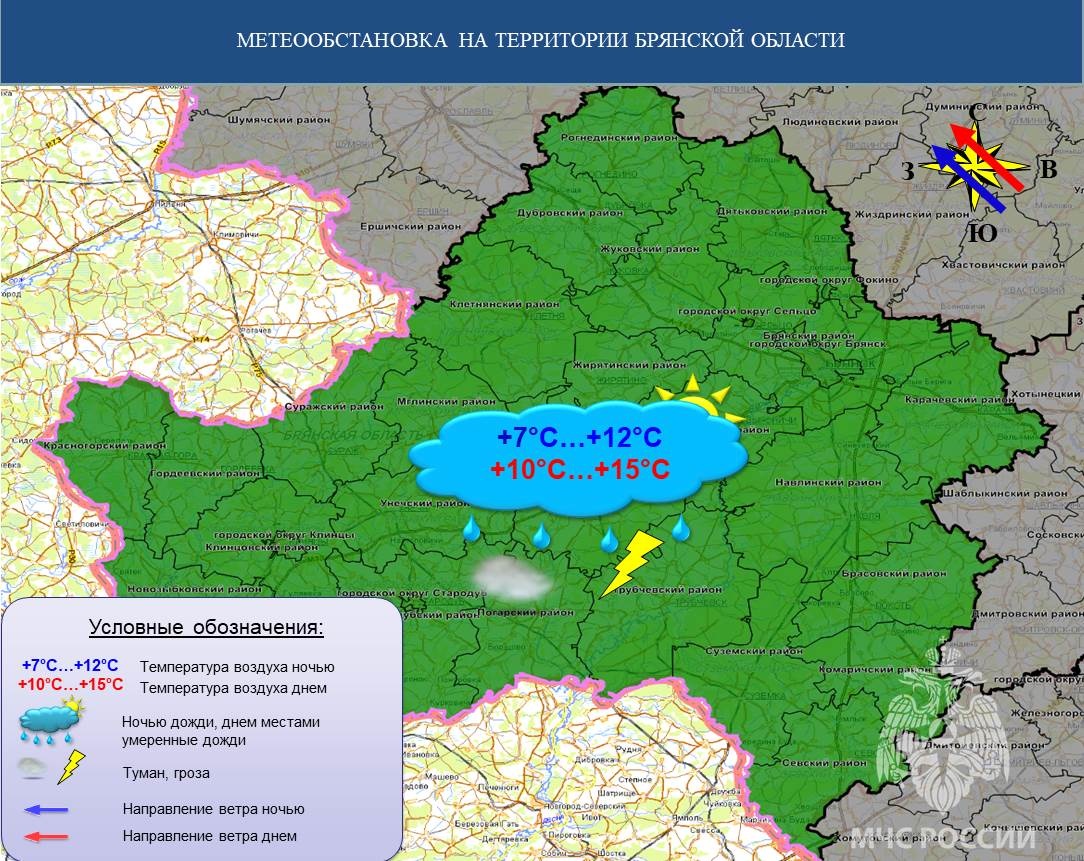 В Брянской области 5 ноября ожидается сильный ветер, туман и дожди