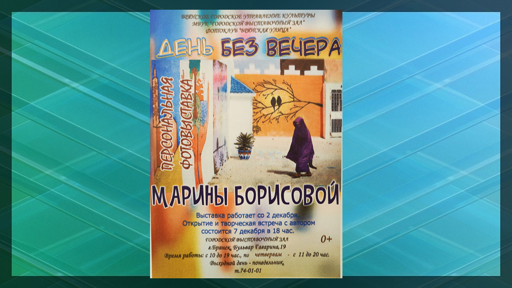 В Брянске 7 декабря откроется фотовыставка Марины Борисовой