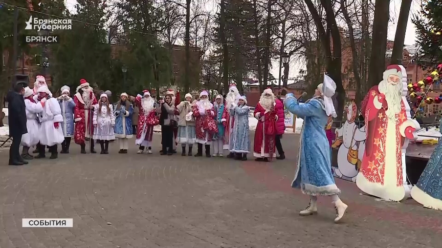 В Брянске прошел парад Дедов Морозов и открылась новогодняя елка