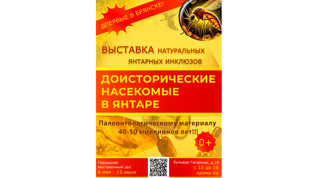 Брянцам покажут доисторических насекомых в янтаре