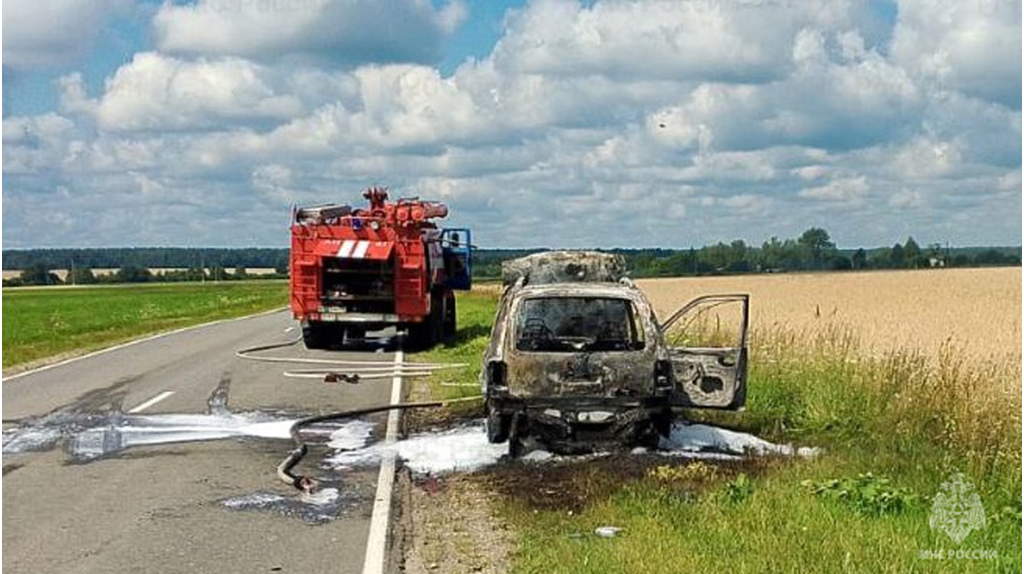В Брасовском районе загорелся автомобиль