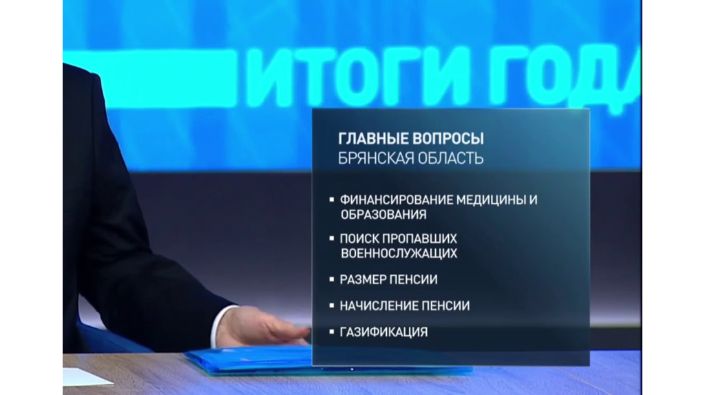 Озвучены главные вопросы, поступившие президенту на прямую линию от брянцев