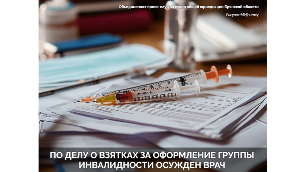 В Мглине врач бюро медико-социальной экспертизы брала взятки с нуждающихся в инвалидности