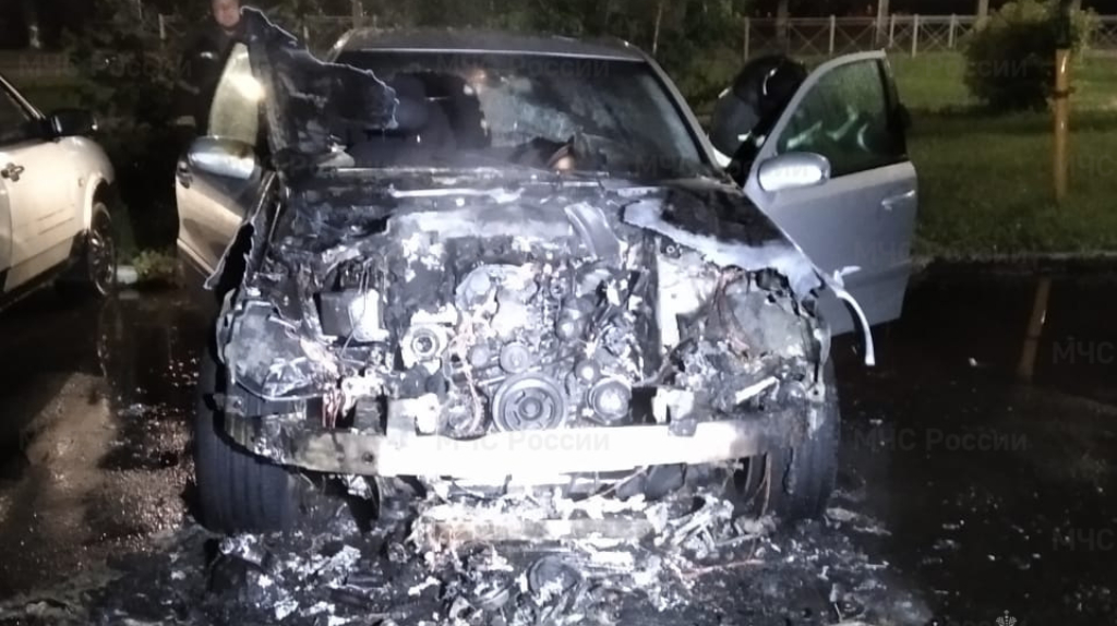 Огонь уничтожил автомобиль на улице Достоевского в Брянске