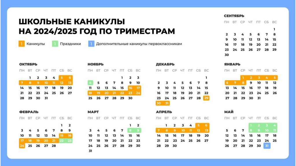 Брянцам назвали даты школьных каникул нового учебного года  