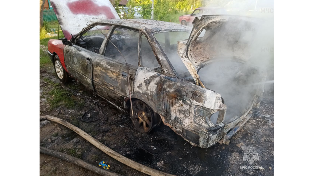 В Брянской области вспыхнули две легковушки