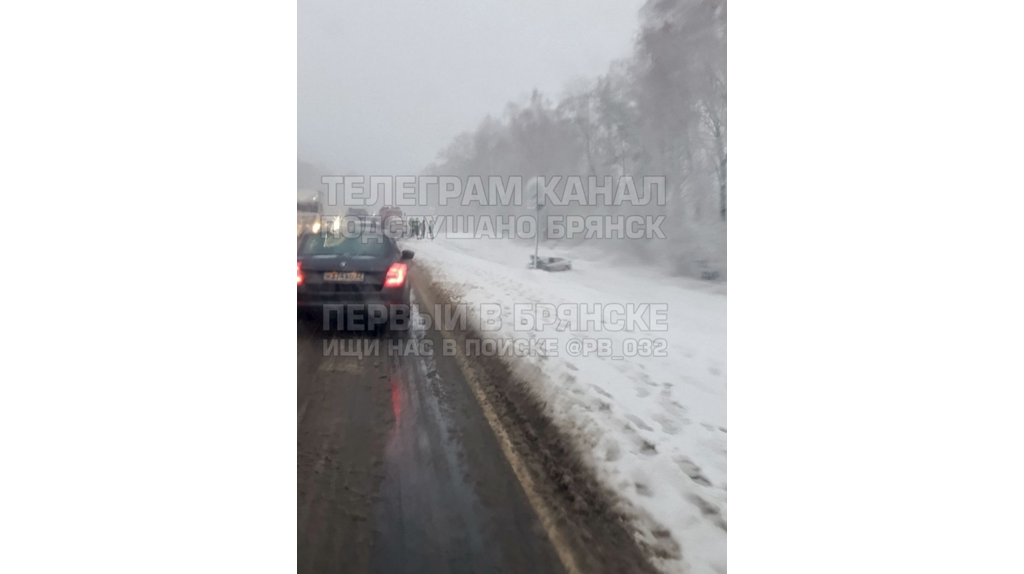 Под Брянском на смоленской трассе легковушка вылетела в кювет