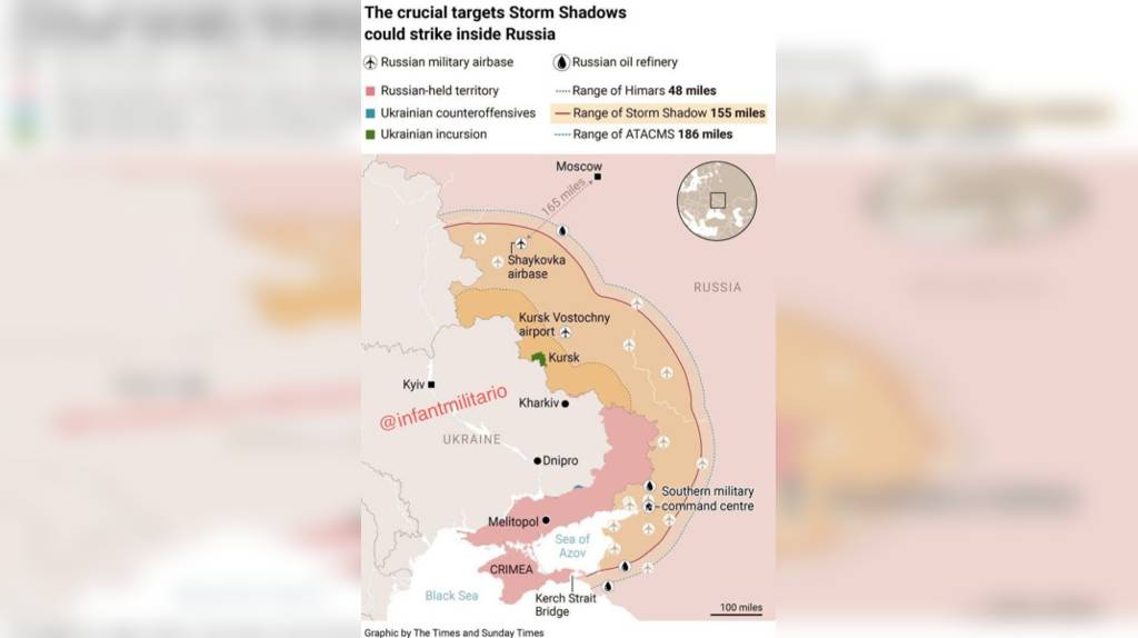 Британская Times показала карту возможного удара по Брянской области ракетами Storm Shadow