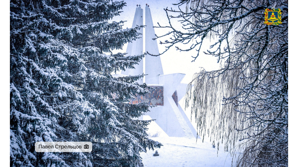 Брянский фотограф Павел Стрельцов запечатлел заснеженный Курган Бессмертия