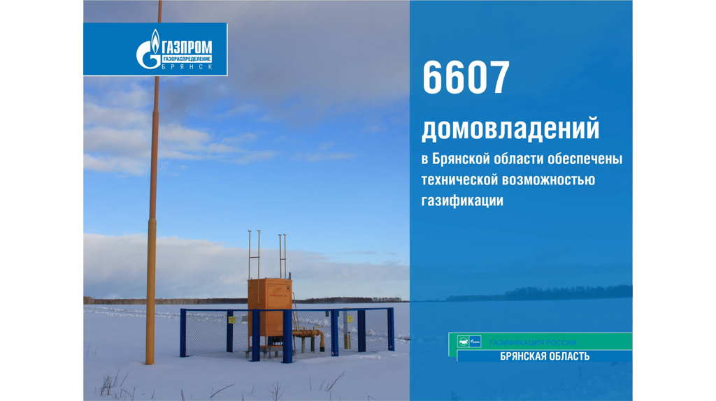 В Брянской области догазифицировали 6600 домовладений