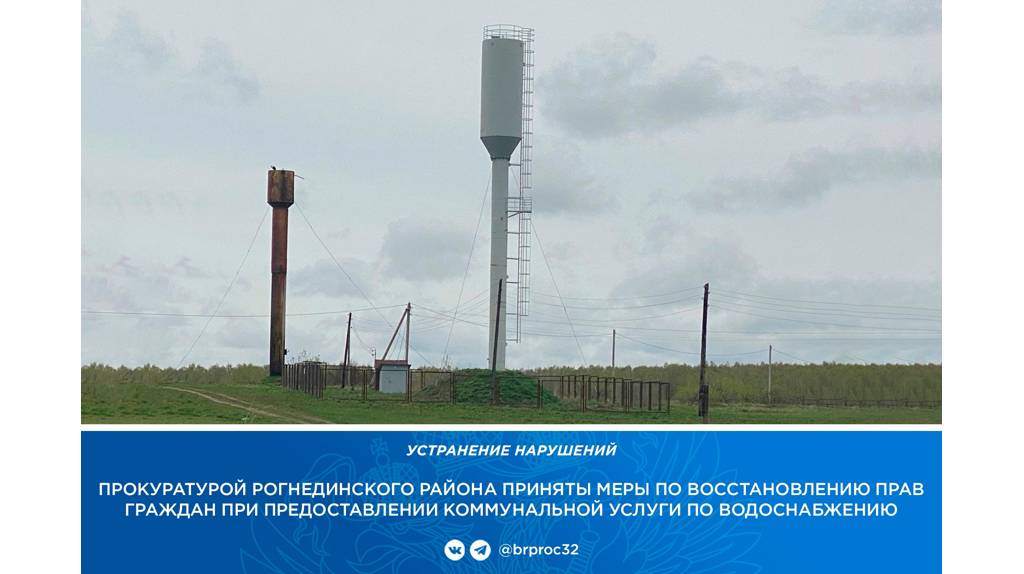 Жителям Рогнединского района после вмешательства прокуратуры вернули холодную воду