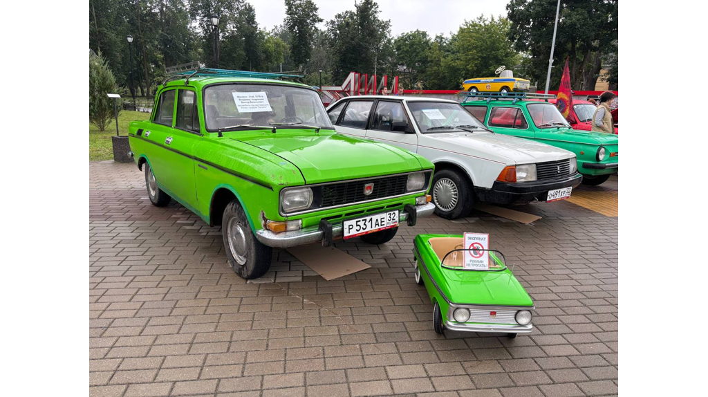 В брянском поселке Белые берега День молодежи отметили выставкой ретромобилей