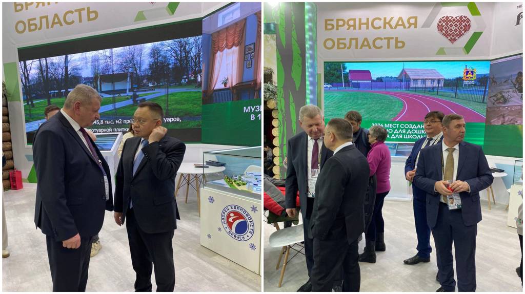Министр Файзуллин с интересом осмотрел экспозицию Брянщины на выставке «Россия»