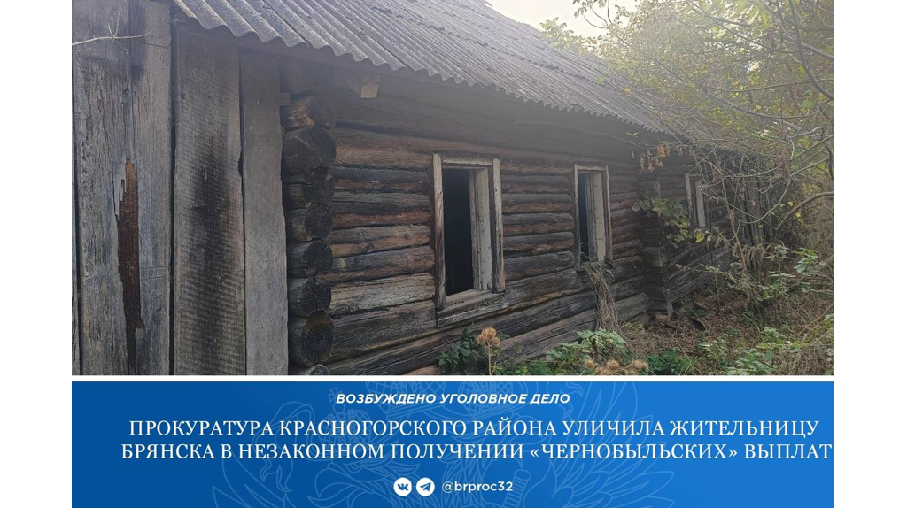 Жительницу Брянска уличили в чернобыльской афере на 185 тысяч рублей