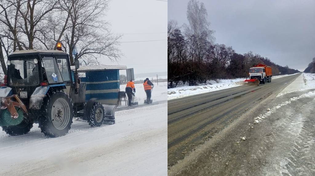 Брянские дорожники в режиме нон-стоп в снегопад продолжают уборку трасс