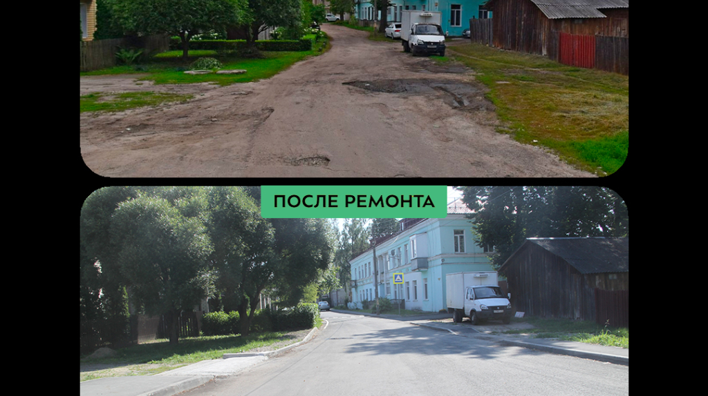 Показали фото улицы Доменной в Брянске до и после ремонта